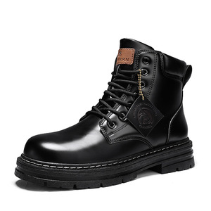Botas Unisex de Invierno para Obras de Construcción, Resistentes al Desgaste, de Cuero Genuino, Impermeables, Cómodas, Antideslizantes, con Forro de Felpa, Tipo Botín - Product Image 6
