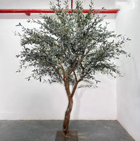 Arbre d'olivier artificiel géant pour décoration intérieure, plantes en soie, arbre luxueux, tronc naturel, grands oliviers anciens