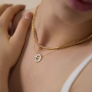 Minimalism New Style Chain Durable 18k Gold Plated Stainless Steel Material Women Stacked Necklace <b>Set</b> for Daily Wear - Product Image 3