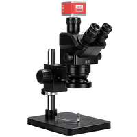 Microscopio Stereo Trinoculare SZM7060 con Base Piccola e Fotocamera 4K 60MP, Ingrandimento 3.5X-120X per Rilavorazione SMT e Ispezione Componenti