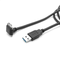 Adaptador USB 3.0 Macho a Micro USB 3.0 Macho en Ángulo Recto con Montaje de Panel con Tornillo, Carga Rápida, Conexión de Red Estable