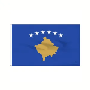 Dünya promosyon Polyester ulusal bayraklar ucuz ülke bayrakları özel kosova bayrağı