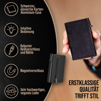 Dompet Kartu Nama Kulit PU Vintage Custom untuk Pria dengan Kantong Koin Ber-resleting, Dompet Uang Tipis dan Cerdas dengan Tempat Kartu Logam