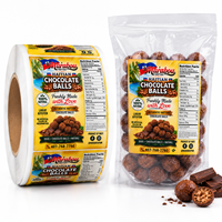 Étiquettes personnalisées pour emballages de chocolat, rouleaux d'autocollants alimentaires, étiquettes autocollantes imperméables pour collations, impression pour emballages de bonbons
