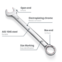 Clés mixtes métriques pour mécaniciens, outils robustes en acier au carbone, clés à anneau ouvert pour atelier et garage