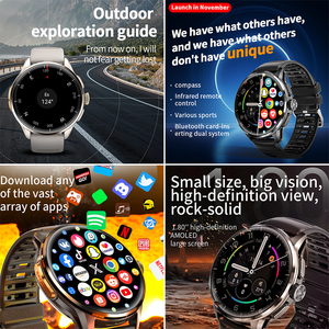 Jam Tangan Pintar H100 Android BT Call GPS Kontrol Jarak Jauh IR Layar AMOLED 1.8'' Kompas Jaringan 4G Jam Tangan Pintar Kesehatan dengan Kartu SIM - Product Image 2