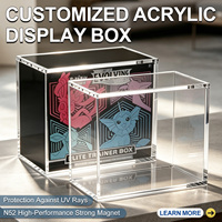 Boîte de présentation Elite Trainer Box avec couvercle magnétique, protection en acrylique transparent anti-UV, épaisseur 5 mm, montage facile pour le rangement des boîtes de cartes TCG
