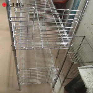 Fabricante de encargo de estante de alambre cornisa Rack para evitar ronda los artículos de caer de estantes