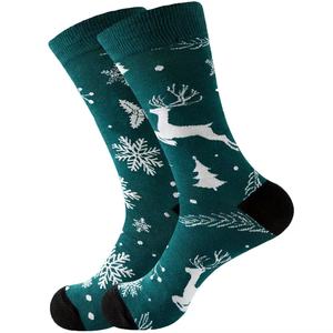 Calcetines de equipo con patrón de árbol de Navidad para hombre, calcetines informales transpirables con logotipo en la parte inferior y el puño, regalo de otoño para él - Product Image 2