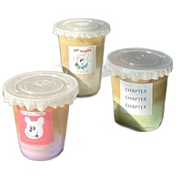 Gobelet transparent en PET jetable pour café et thé au lait avec couvercle et paille, design bombé, forme tube droit, gobelet à boisson froide tendance sur internet