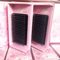 Plateau d'extension de cils de volume doux de marque privée en gros Extension de cils de vison en cachemire de soie noir mat foncé 8-25mm fournitures