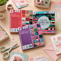 Bloc de papier photo 170 g/m² pour scrapbooking, 36 feuilles, 18 motifs, papier décoratif pour la création de cartes, le journaling et les loisirs créatifs