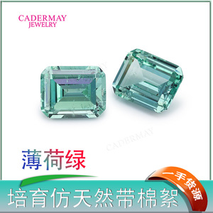 Cadermay Mint Green Zircon Emerald Cut Rectangle Loose Stone For Jewelry Making - Product Image 4