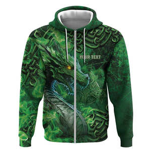 Ireland Western Fire Dragon Motif Game of Thrones Full Print Totem giacca con Zip felpa da uomo con cappuccio essenziale per i ragazzi - Product Image 1