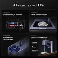 Venta directa de fábrica Desktop LaserPecker LP4 Deluxe 10W 2000 mm/s Impresora láser de fibra Logo Máquina de marcado de grabado industrial