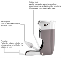 Briquet torche multifonctionnel à gaz butane, allume-cigare turbo en métal, boîte cadeau, gadget pour cigarettes et cigares