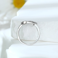 Trois pièces feuille bague 5A grade zircone bague de mariage en argent femmes bague de fiançailles