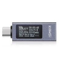 Testeur de charge de téléphone portable multifonction KWS-2301C avec affichage numérique, voltmètre, ampèremètre, wattmètre, type-C, DC 4-30V 0-12A
