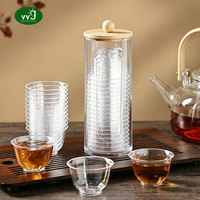 Tasse à thé réutilisable en plastique VVG 2oz transparente, résistante aux hautes températures, épaisse et rigide, compatible lave-vaisselle, pour la maison et les fêtes