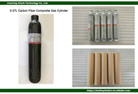 Bouteille de gaz composite en fibre de carbone de sécurité 4500 psi 300 bar pour paintball, mini réservoir gonflable