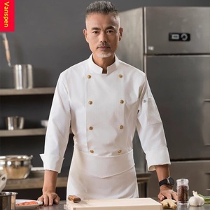 Uniforme de <span class=keywords><strong>Chef</strong></span> de Alta Gama para Hotel Vanparsun, Uniforme de <span class=keywords><strong>Chef</strong></span> Ejecutivo, Maestro de Cocina, Unisex, Poliéster Tejido, 25-35 Años, 2022 - Product Image 5