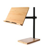 Combohome support de livre de grande taille réglable en hauteur support de livre en bois de bambou support de livre de cuisine pour la lecture main libre