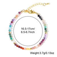18K verguld gouden armband met meerkleurige edelstenen, delicaat feestelijk juweel cadeau voor vrouwen, Valentijnsdag, nieuwjaar, groothandel