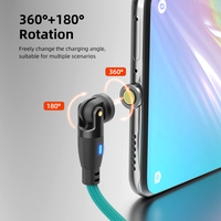 Kabel Magnetik 9pin 540 Rotasi 6 in 1 100W |   Kabel Pengisian Cepat & Data Universal USB Type C Micro PD100W 5A 1M 1.8M