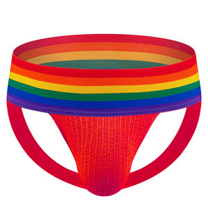 7,5 cm Bund Regenbogen Sexy Bear Herrenunterwäsche Einfarbig Großhandelspreise Homme Niedrige Taille Baumwolle Sexy Gay Herren Jockstrap - Product Image 5