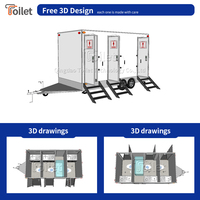 Rimorchio Bagno Mobile Multi-Cabina Personalizzabile con Freno a Singolo Asse per Eventi Esterni - Fornitura OEM all'Ingrosso per Progetti