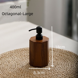 Bouteille distributrice portable en bois rechargeable pour lotion et shampoing – Idéale pour les voyages et l'utilisation dans la salle de bain/cuisine - Product Image 2
