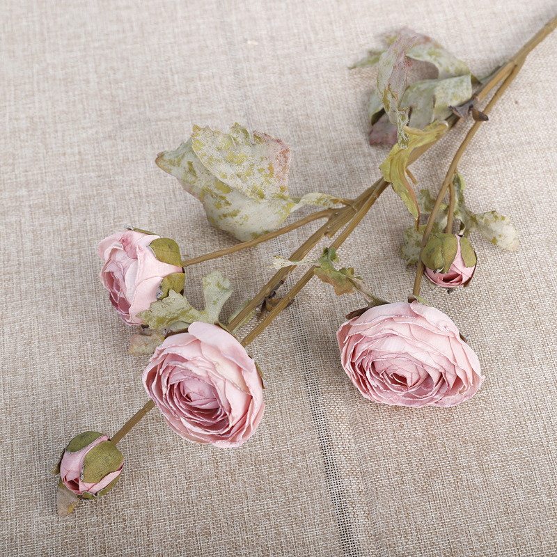 Tallo único, 5 cabezas, nenúfar estilo vintage [Rosa Otoño]