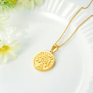 Collar chapado en oro Life of Tree de acero inoxidable de alta calidad para mujer - Product Image 6