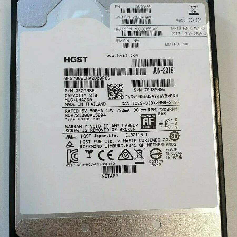 Refurbished Netapp X318a-r6 8tb Internal Hdd For Server