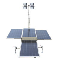 Tour d'éclairage solaire portable à levage manuel, panneau solaire pliable, véhicule d'éclairage mobile, livraison gratuite