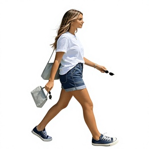 Women's Baggy Dark Blue Denim Shorts High Waist Multi Button Cuffed Hem Summer Women Clothing <b>Jeans</b> - Product Image 6