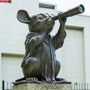 YOUFINE Estatua de Ratón Científico de Bronce para Decoración de Campus - Product Image 5