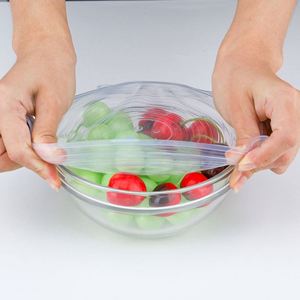 Lot de 6 couvercles extensibles en silicone, réutilisables et hermétiques, pour bols, restes alimentaires, conservation de la fraîcheur au réfrigérateur - Vente Flash - Product Image 3