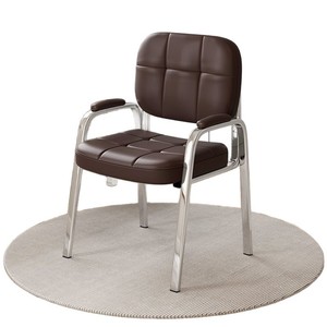 Sillas de Oficina, Sillas de Conferencia Mahjong de Asiento Largo, Sillas de Recepción de Cuatro Patas con Respaldo Simple y Cómodo, de Cuero PU y Metal - Product Image 1