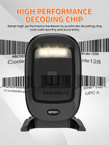 Henex HC-666 2D <span class=keywords><strong>Scanner</strong></span> de codes à barres USB de bureau pour dépanneur supermarché Salon Shop-Simple Retail Checkout Counter Stock - Product Image 5