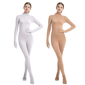 Combinaison Zentai Mango pour femme, intégrale, en soie de lait, avec mains et pieds intégrés, couleur unie, costume de performance - Product Image 1