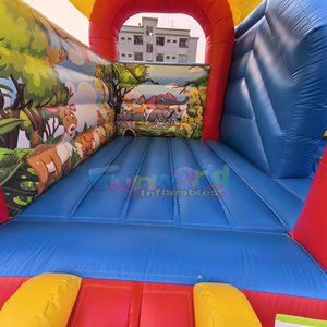 Castillo inflable comercial para niños, reino animal, combo 4 en 1 con tobogán - Product Image 5