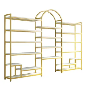 Tủ trưng bày túi thời trang, tủ trưng bày túi xách cao cấp, kệ trưng bày giày vàng, giá đỡ trưng bày cho cửa hàng bán lẻ quần áo - Product Image 1