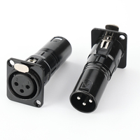 Connecteur audio XLR 3 broches sans soudure, type D, femelle vers mâle, pour montage sur panneau mural