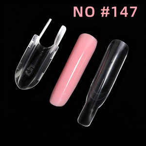KLANA Molde de Uñas de Doble Corte en U, Sin Necesidad de Habilidades, Compatible con Poly Gel y Builder Gel, Gel UV Removible, Doble Forma - Product Image 3