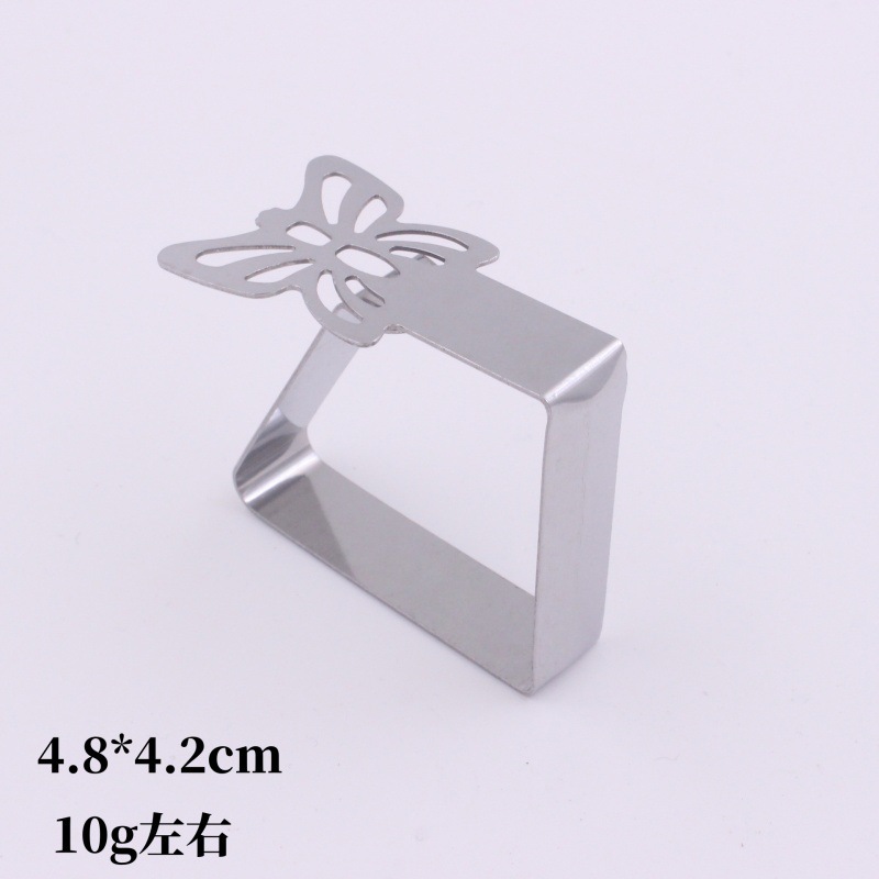 Butterfly-shaped tablecloth clip [square design]