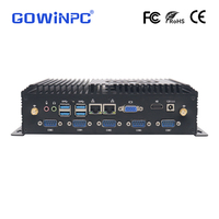 GOWINPC Mini PC Serveur Industriel Pare-feu de 4ème Génération Intel Core I3/i5/i7 4 Cœurs 2x DDR4 4G 2x pour Stockage SIM SSD/HDD