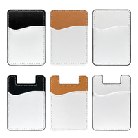 Titulaire de carte de crédit de téléphone en cuir PU personnalisé Sublimation Phone Sticky Card Holder Blanks Portable PU Card Holder