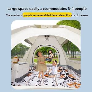 Carpa de Camping para Padres e Hijos, Interior y Exterior, para 3-4 Personas, con Protección Solar, Totalmente Automática, Tipo Casa Pequeña, para Uso Infantil - Product Image 3