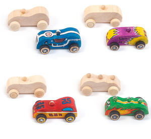 Jouets de voiture en bois non finis, écologiques et peignables, blocs de construction en bois à peindre soi-même pour projets d'artisanat pour enfants - Product Image 6
